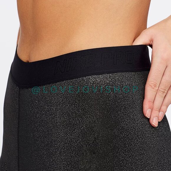 Athleisure | Nike Pro DriFit Cool Tights Metallic Black Sparkle | Activewear | L - Picture 4 of 16